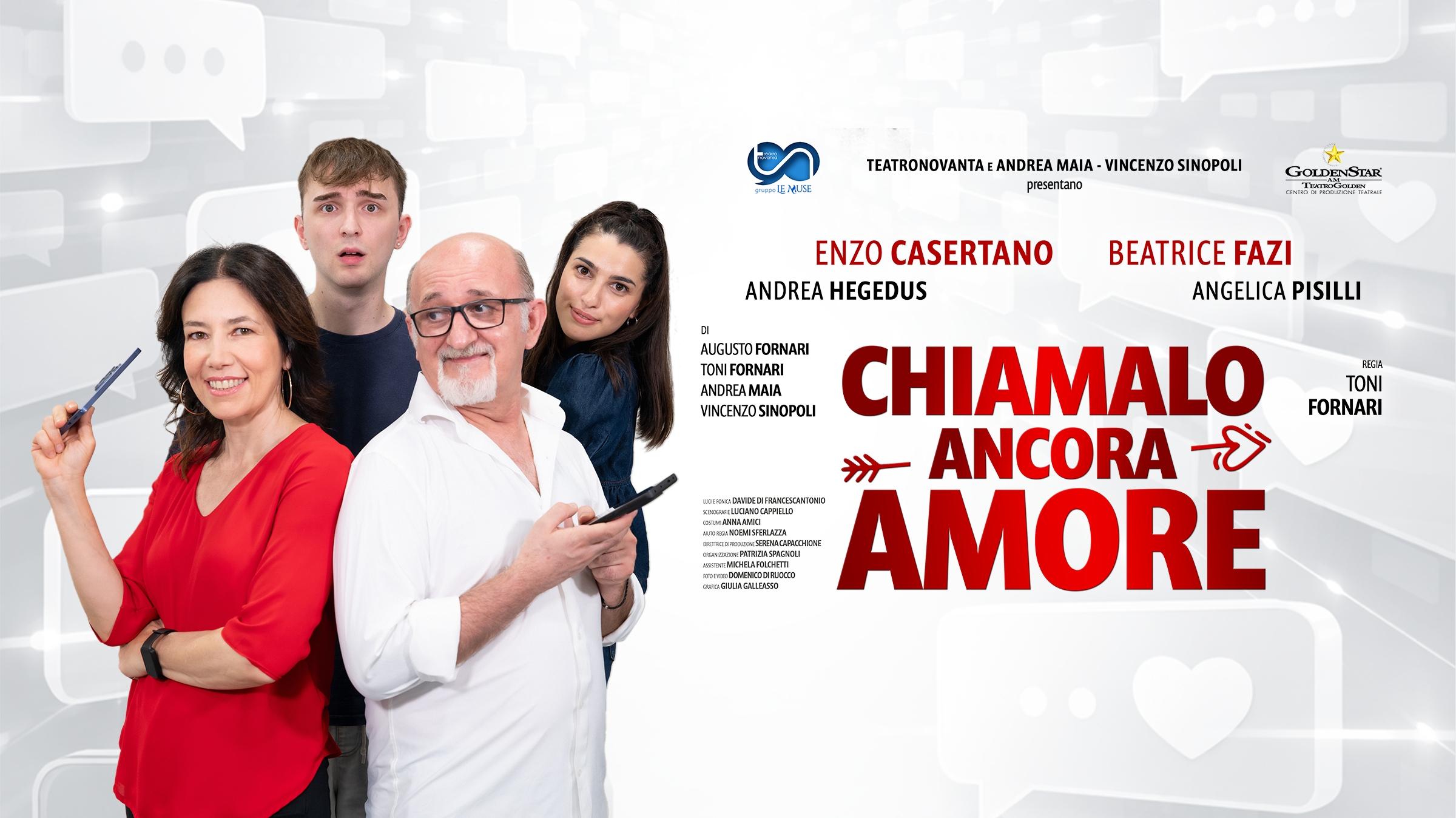 Chiamalo Ancora Amore 25 Spettacolo Chiamalo Ancora Amore con Enzo Casertano e Beatrice Fazi; prodotto da teatronovanta e teatro golden Andrea maia Vincenzo Sinopoli